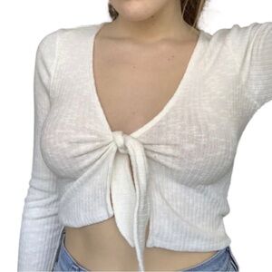 Glassons Tie Front Crop Top